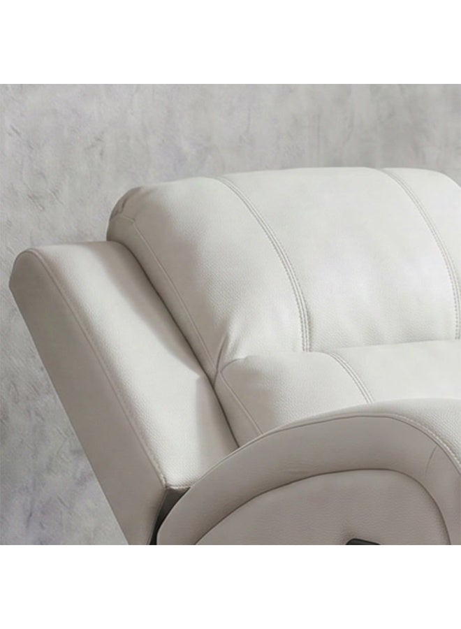 Danube Home Crimson 1 Seater Fabric Recliner Sofa Modern Design One Seat Relaxing Chair Comfortable Living Room Furniture L 83 x W 96 x H 97 cm Off White - Image 4