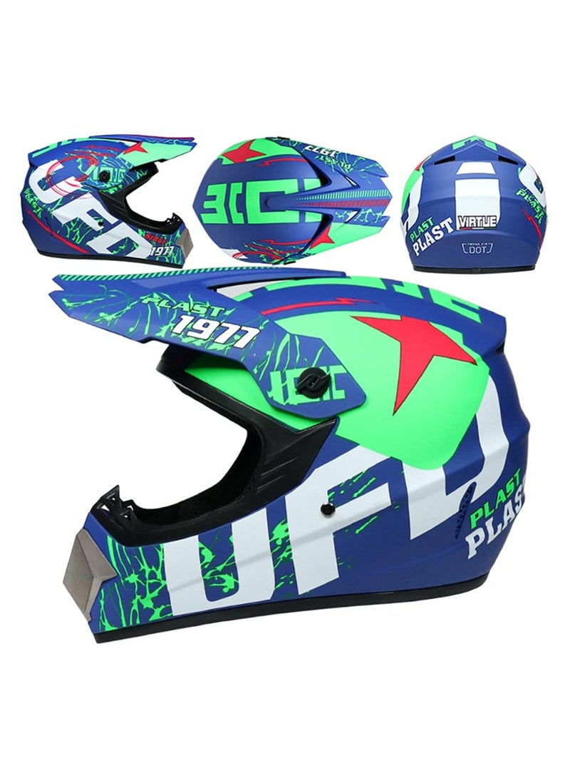 Jubilin Sport Motorcycle Helmet,Motorcycle Full Face Helmet,Bike Motocross Helmets with Goggles Gloves Face Shield for Adult, Size:L - Image 3