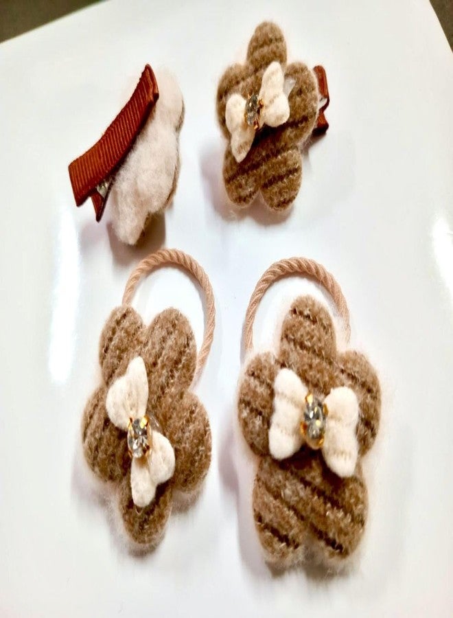 Plenteous مجموعة كبيرة من مشابك الشعر (قطعتان) وربطات الشعر المطاطية (قطعتان) للفتيات والسيدات - مشابك جانبية صغيرة للشعر القصير والخفيف والناعم، متعددة الألوان (زهرية). - Image 1