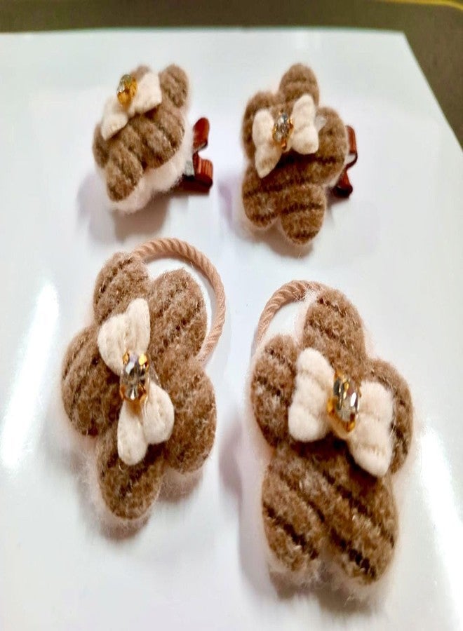 Plenteous مجموعة كبيرة من مشابك الشعر (قطعتان) وربطات الشعر المطاطية (قطعتان) للفتيات والسيدات - مشابك جانبية صغيرة للشعر القصير والخفيف والناعم، متعددة الألوان (زهرية). - Image 2