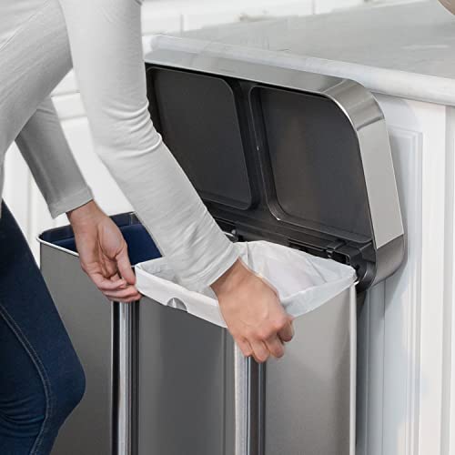 simplehuman Code H Custom Fit Drawstring Trash Bags in Dispenser Packs, 20 Count, 30-35 Liter / 8-9 Gallon, White - Image 5