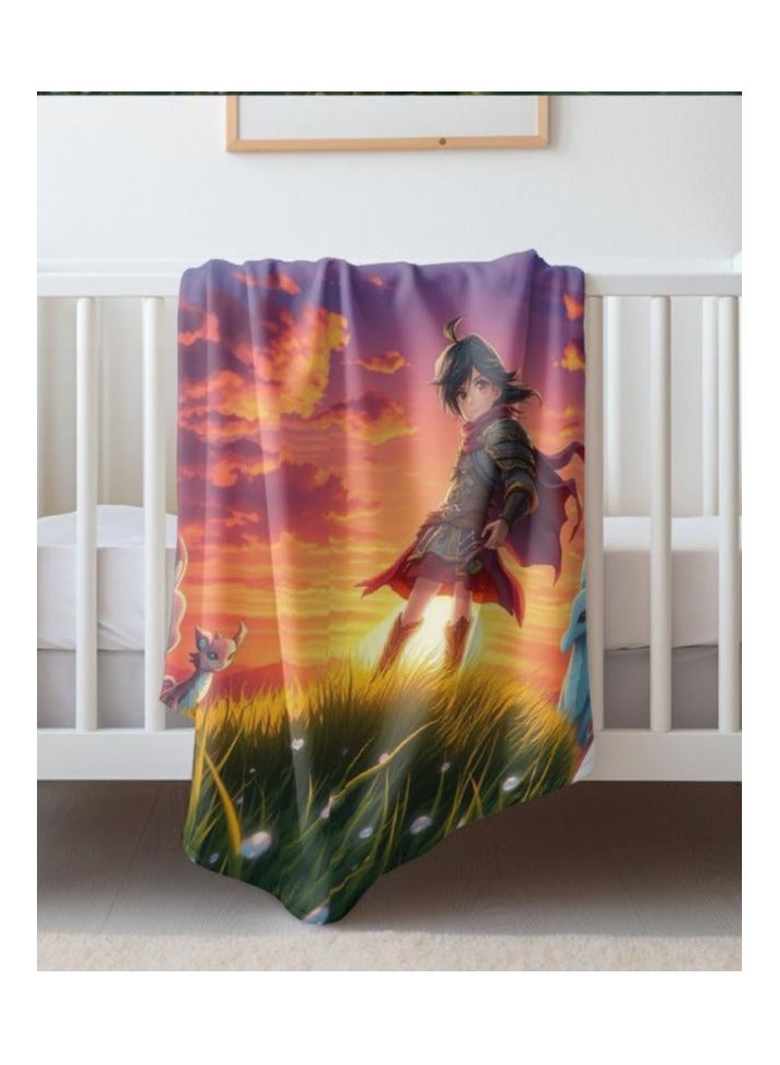 general Baby and children's cartoon flannel thin blanket (warm and comfortable, suitable for sleep, games) 70cm*100cm - 545 - Image 2