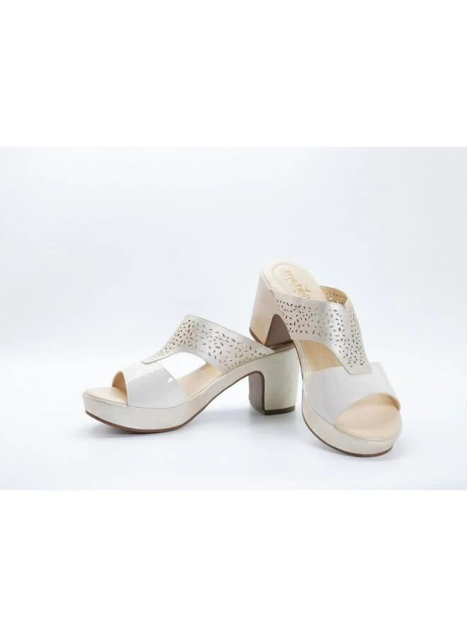 ميشيل مورجان 092-3144 Michelle Morgan Stylish Heeled Slide Sandals 514RJ75E Gold