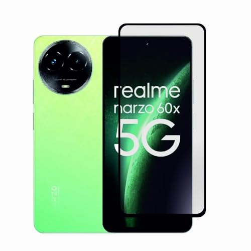 EitanshaKart Military-Grade Tempered Glass Screen Protector Compatible for Realme Narzo 60x 5G with Edge to Edge Coverage and Easy Self Installation kit (Realme Narzo 60x 5G) - Image 1