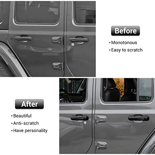 CheroCar for Jeep JL Door Handle Cover Trim Tailgate Handle Cover Fit for 2018-2025+ Jeep Wrangler JL JLU Sports Sahara Freedom Rubicon 2-Door & 4-Door Exterior Accessories,Black - Image 2
