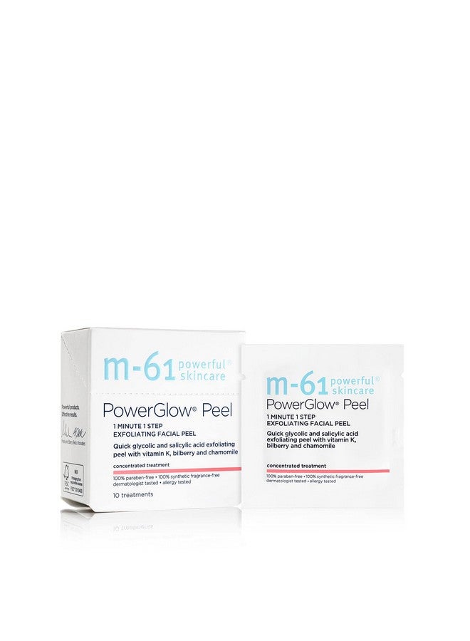 M-61 PowerGlow® Peel- 10 Treatments- 1-minute, 1-step exfoliating glow peel with glycolic, vitamin K & chamomile - Image 1