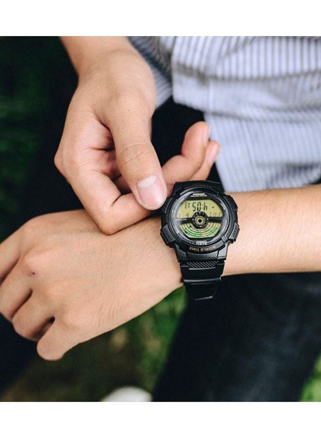 كاسيو Ae-1100W-1Bvdf - ساعة رقمية للاولاد، مقاومة للماء، 44 ملم، اسود - Image 2