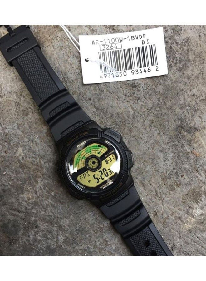 كاسيو Ae-1100W-1Bvdf - ساعة رقمية للاولاد، مقاومة للماء، 44 ملم، اسود - Image 4
