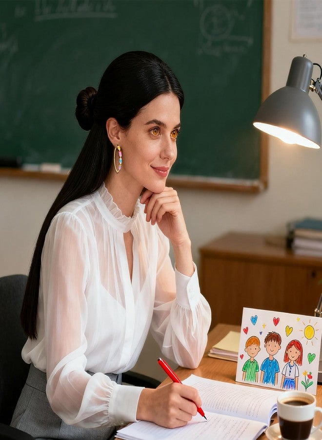 BVGA Teacher Earrings for Women Book Pencil Hoop Earrings Teacher Jewelry Appreciation Gifts Back to School Outfits Accessories (Style B) - Image 3