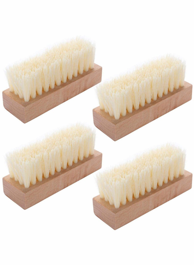 Y&D 4 PCS Nail Scrub Brush Wooden Non-Slip Hand for Cleaning Fingernail Toe - Image 1