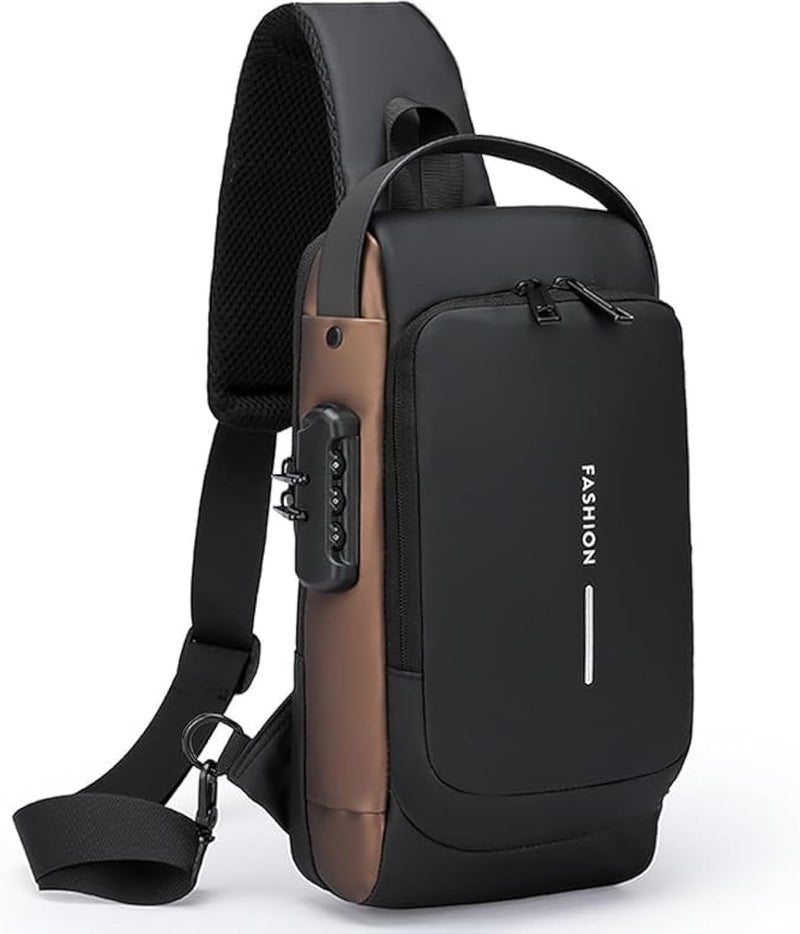 GadgetBite Waterproof Anti-Theft USB Crossbody Sling Bag Travel Chest Bag with Charging Port for Men & Women, Secure Shoulder Bag for Sports, Hiking, Outdoor Activities & Everyday Use - Black - Image 1