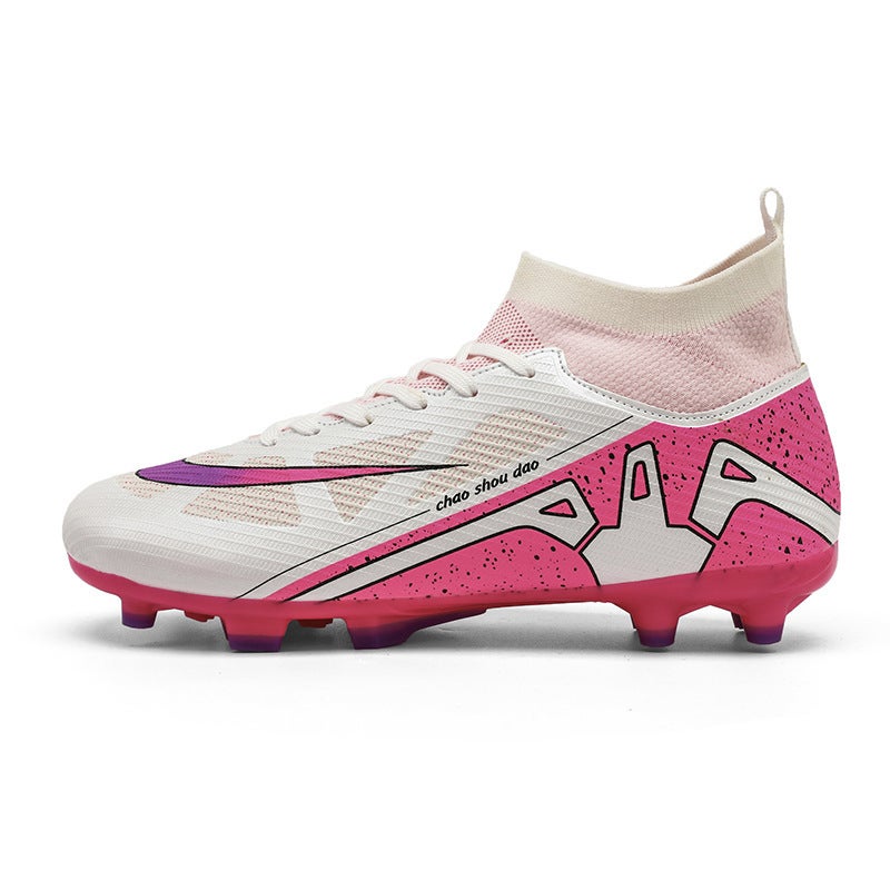 High-Top Football Shoes Tf Broken Nails Artificial Lawn Ag Nail Leather Feet Boys And Girls Children Teenagers Students Training Shoes - Image 4