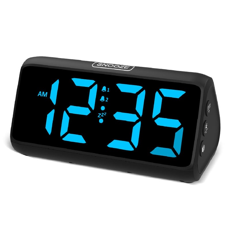 Netzu Digital Alarm Clocks for Bedrooms, Loud Alarm Clock with Dual Alarms, Bold Digits, 5 Dimmers, 4 Volumes, Snooze, Bedside Clock for Deep Sleepers Kids Teens Seniors, Plug in Clock, Easy to Set - Image 1