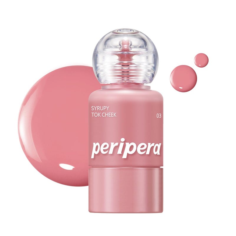 PERIPERA SYRUPY TOK CHEEK 15 Colors, Liquid Blush, Dewy Finish and Hydrates All day, Soft Velvet Texture Face Cheek Tint (03 FRIENDSHIP MAUVE) - Image 1