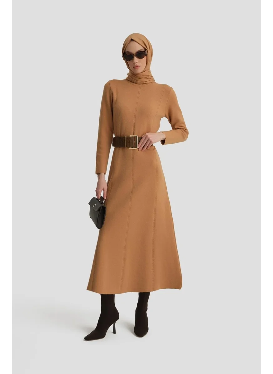 ARMINE Long Sleeve Knitted Dress 24KD4217 Biscuit