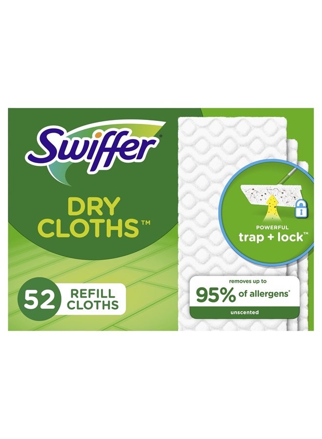 Swiffer إعادة تعبئة ممسحة جافة لتنظيف الأرضيات، منتج تنظيف متعدد الاستخدامات، بدون رائحة، 52 قطعة (قد يختلف التعبئة) - Image 1