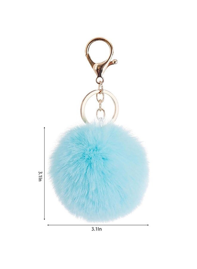 6 Pcs Fluffy Keyring Keychains, for School Bags Key Rings Girls Plush Keychain Accessories Rabbit Bag Car Backpack Hanging Ornament For Women (Colorful) - Image 2