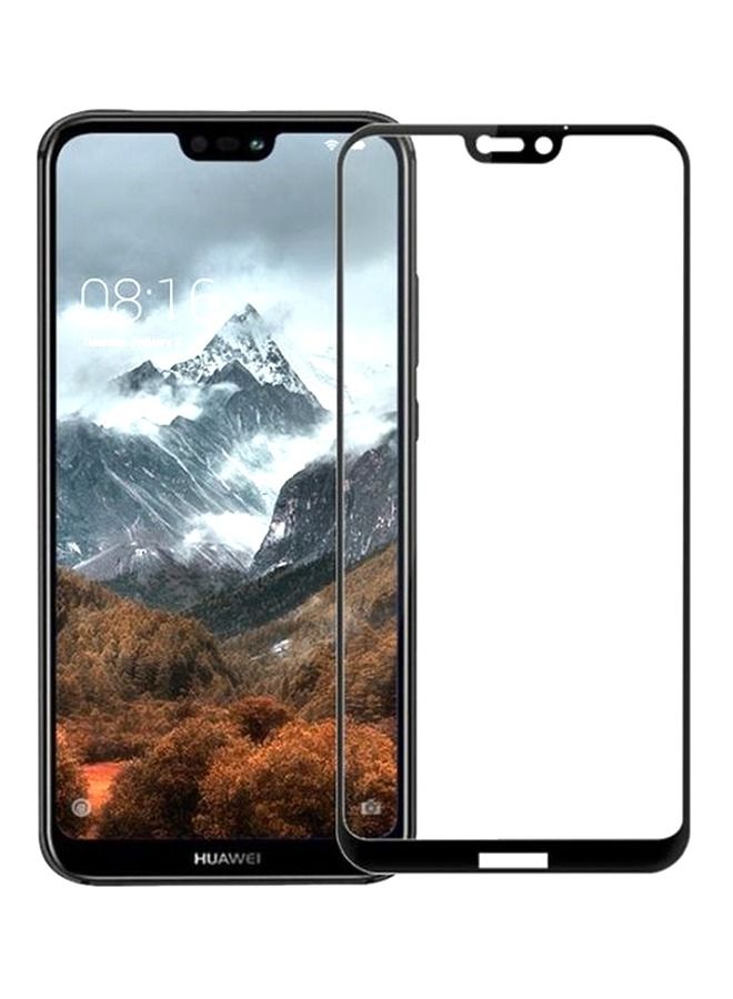 Huawei P20 lite Nova 3e واقي شاشة زجاجي مقوى منحني ثلاثي الأبعاد أسود / شفاف