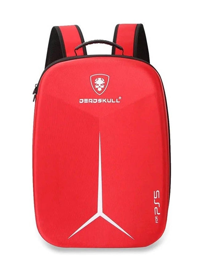 DEADSKULL PS5 Carrying Case Travel Storage Bag Compatible with Sony PlayStation 5 Red Protective Portable Organizer for Gaming Console Daily Use - Image 2