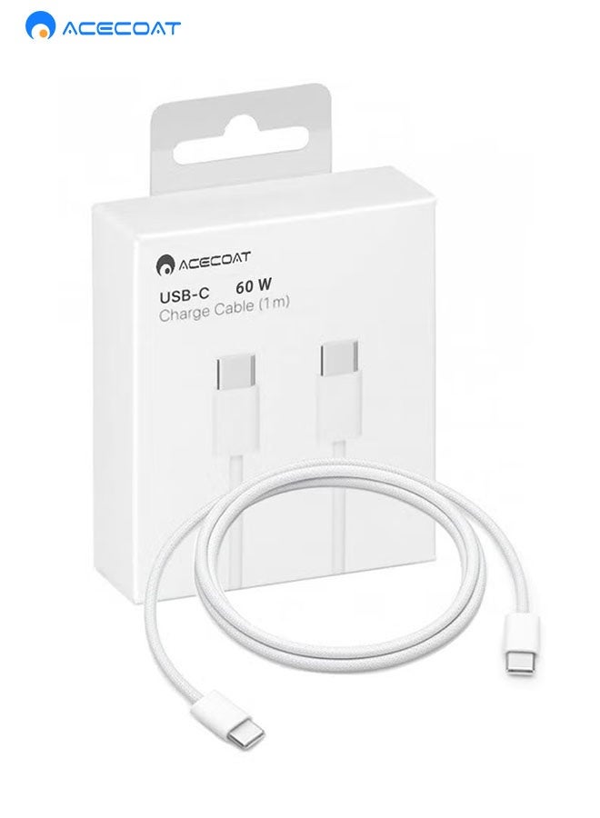 acecoat Acecoat usb-c Pd Cable 1m Braided type-c Cord For iPhone 16 15 Series iPad Mini Pro Macb white 20g Z79CD4899DF3832020092Z