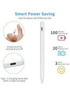 FARROBIZZ Stylus Pens for Samsung Galaxy Tab A9+/A8/A7 Pencil, Capacitive High Sensitivity Digital Pencil with 1.5mm Ultra Fine Tip Stylus Pencil for Samsung Galaxy Tab A9+/A8/A7 Pen, White  - Image 3
