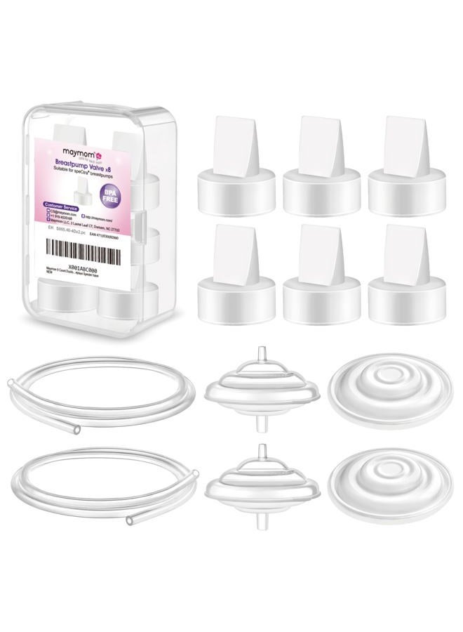 Maymom Pump Parts Compatible with Spectra S1 S2 9 Plus Breastpump Replace Backflow Protector Membrane Duckbill Valve Tube Not Original Spectra Replacement Pump Parts - Image 1