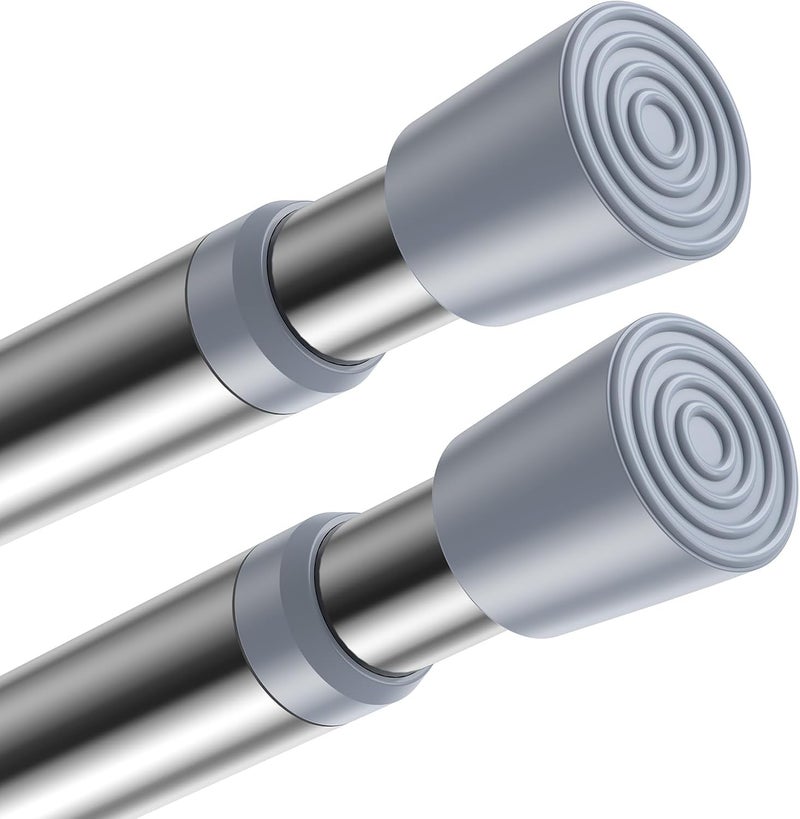 AIZESI 2 Pack Tension Rods for Windows 26.5 to 36 inch, Adjustable Pressure Spring Curtain Rods No Drilling, Curtain Rods for Doorway Closet Door, Silver - Image 1