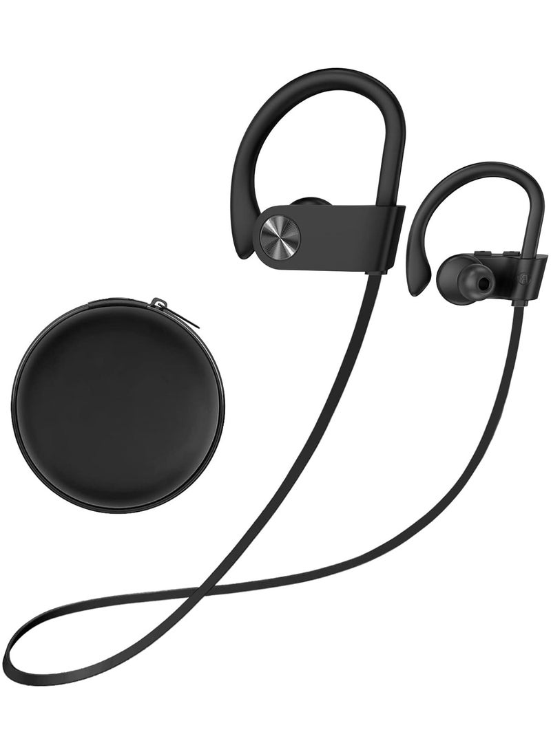 lekikpo Lekikpo Bluetooth Headphones, 5.3 Wireless Sports Earbuds IPX7 Waterproof with Mic, Stereo Sweatproof in-Ear Earphones, Noise Cancelling Headsets for Gym Running Workout, 16 Hours Playtime - Black&Grey  - Image 1