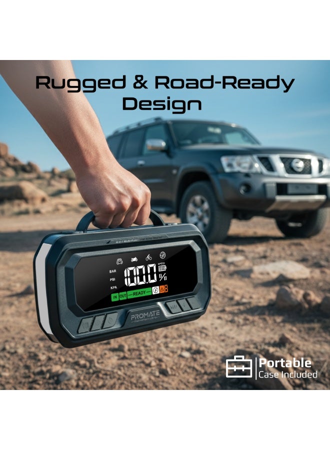 PROMATE PatrolPack-Ultra 3000A 4-in-1 Portable Jump Starter Power Bank with 150PSI Air Compressor, 16000mAh Battery, PD 65W Fast Charging, 7.5" LED Display, TMPS Auto Stop Tyre Inflator, Emergency Flashlight for 12V Vehicles - Image 5