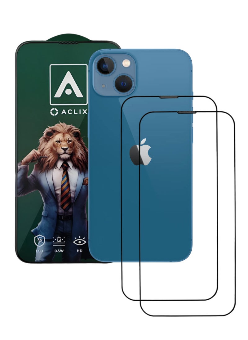 ACLIX 2 Pieces Antistatic ESD Dustproof Premium Quality High Definition Tempered Glass Screen Protector Designed For  iPhone 13 - Image 1
