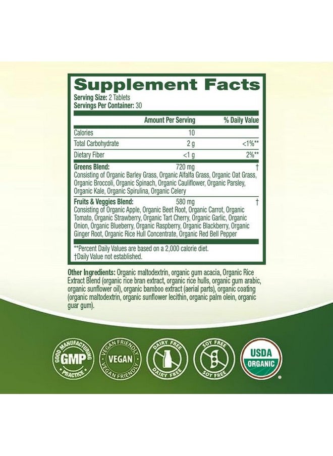 HealthA2Z - HealthA2Z® Organic Superfood Greens | 60 Tablets | Dietary Supplement | Greens Blend 720mg | Fruits & Veggies Blend 580mg - Image 1