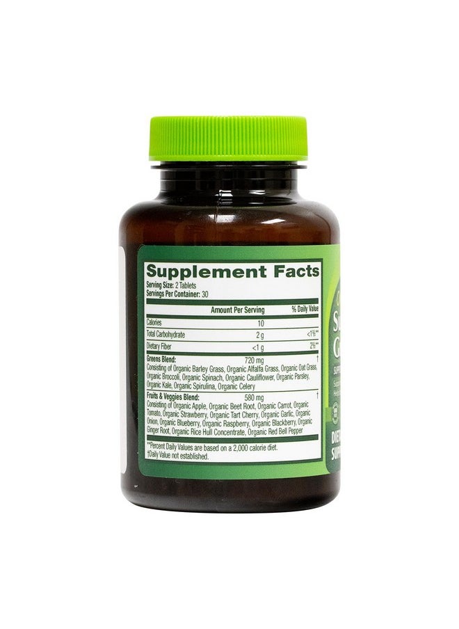HealthA2Z - HealthA2Z® Organic Superfood Greens | 60 Tablets | Dietary Supplement | Greens Blend 720mg | Fruits & Veggies Blend 580mg - Image 1