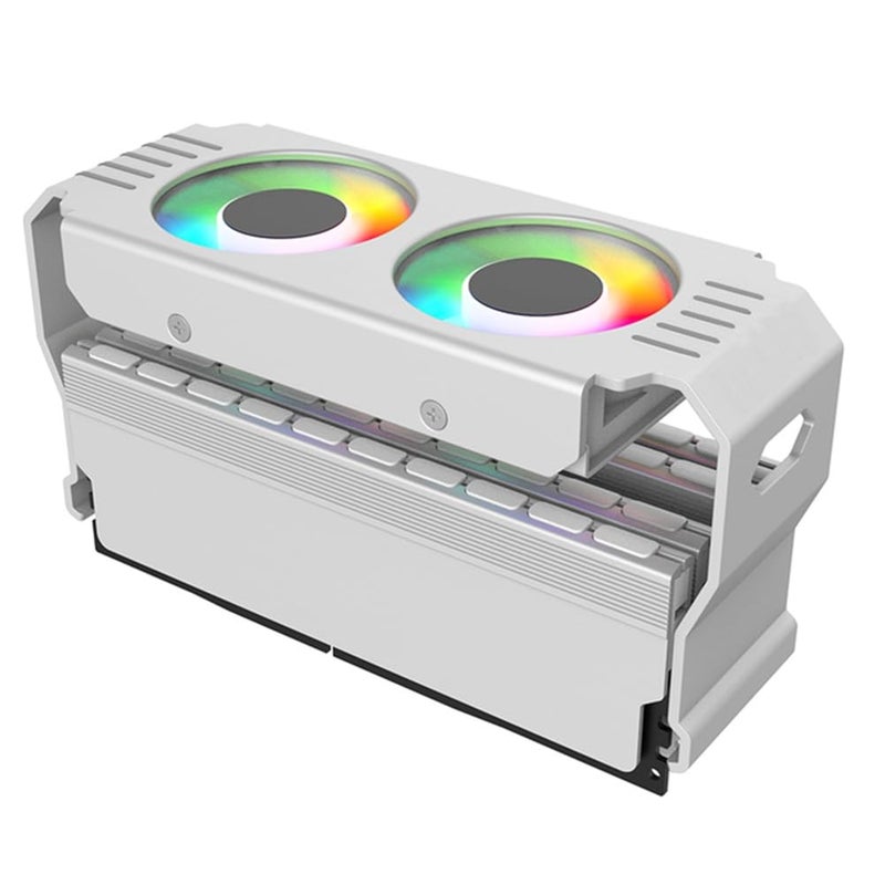 علبة الكمبيوتر البيضاء مع مبرد ARGB ومروحتين 120 ملم وتبريد ذاكرة من DDR3 إلى DDR5 - Image 1
