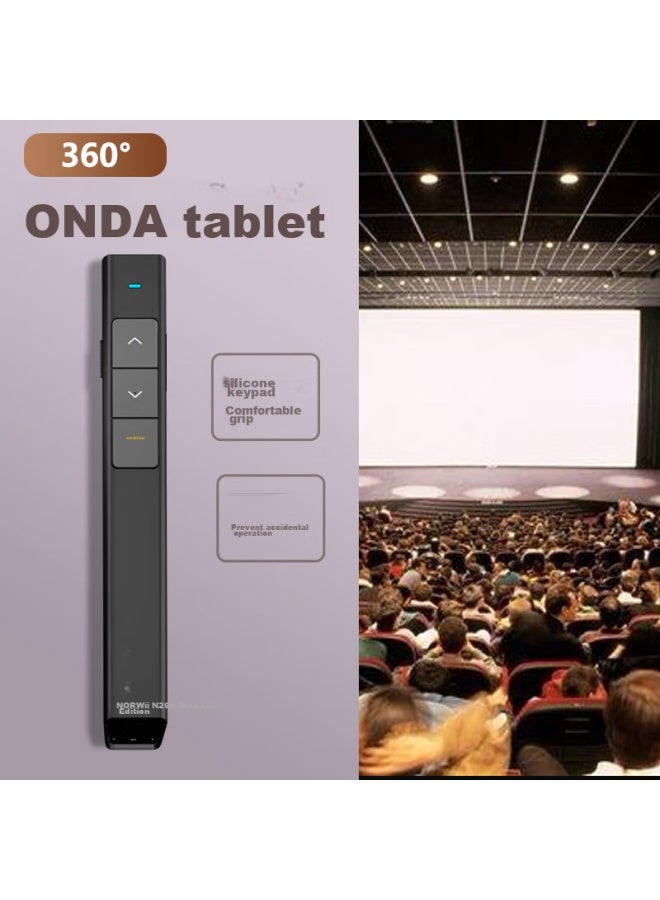 Norwii 360-degree Control Laser Page-turning Pen For Teachers, 100-meter Long-range Control Ppt Wireless Presenter Projection Pen Cat Teaser Electronic Pen N26s Red Light Black - Image 5