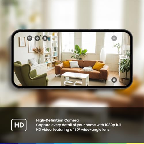 Chamberlain كاميرا الأمن الداخلية الذكية CHAMBERLAIN myQ – فيديو بدقة 1080p HD، رؤية ليلية، كشف الحركة، واي فاي، صوت ثنائي الاتجاه، تحكم عبر الهاتف الذكي - Image 3