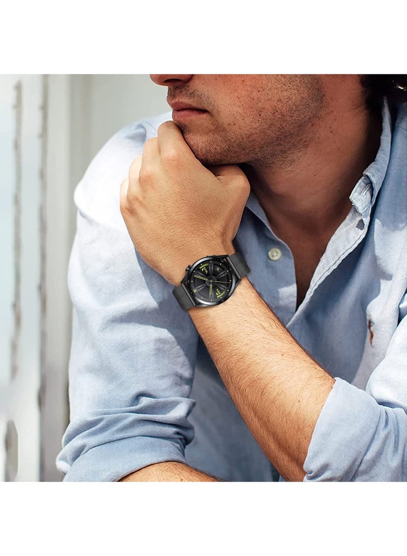 Zikra Metal Strap For Huawei Watch GT3 46mm, 22mm Metal Replacement Strap, Dual Magnetic Adjustable Strap for Huawei Watch GT3 46mm/GT2 46mm/GT Classic/Galaxy Watch 46mm/Galaxy Watch 3 45mm - Image 2