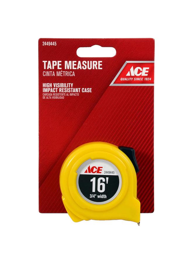 ACE Nylon Coating High Visibility Impact Resistance Tape Measure Yellow 3/4inch x 16ft 2449445  - Image 1