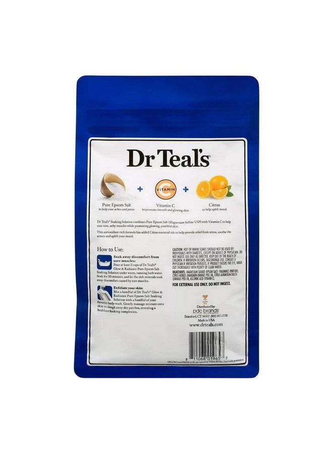 Dr Teal's Pure Epsom Salt Bath Variety Gift Set (2 Pack 3Lb Ea.)Relax & Relief Eucalyptus & Spearmint Glow & Radiance Vitamin C & Citrusessential Oils Soothe The Mind Alleviated Daily Stress  - Image 5