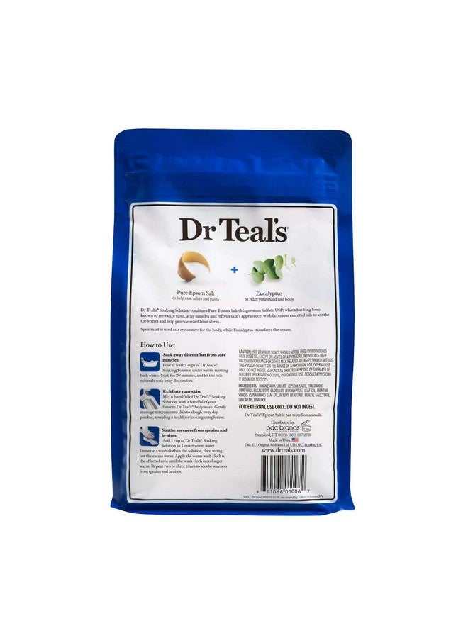 Dr Teal's Pure Epsom Salt Bath Variety Gift Set (2 Pack 3Lb Ea.)Relax & Relief Eucalyptus & Spearmint Glow & Radiance Vitamin C & Citrusessential Oils Soothe The Mind Alleviated Daily Stress  - Image 3