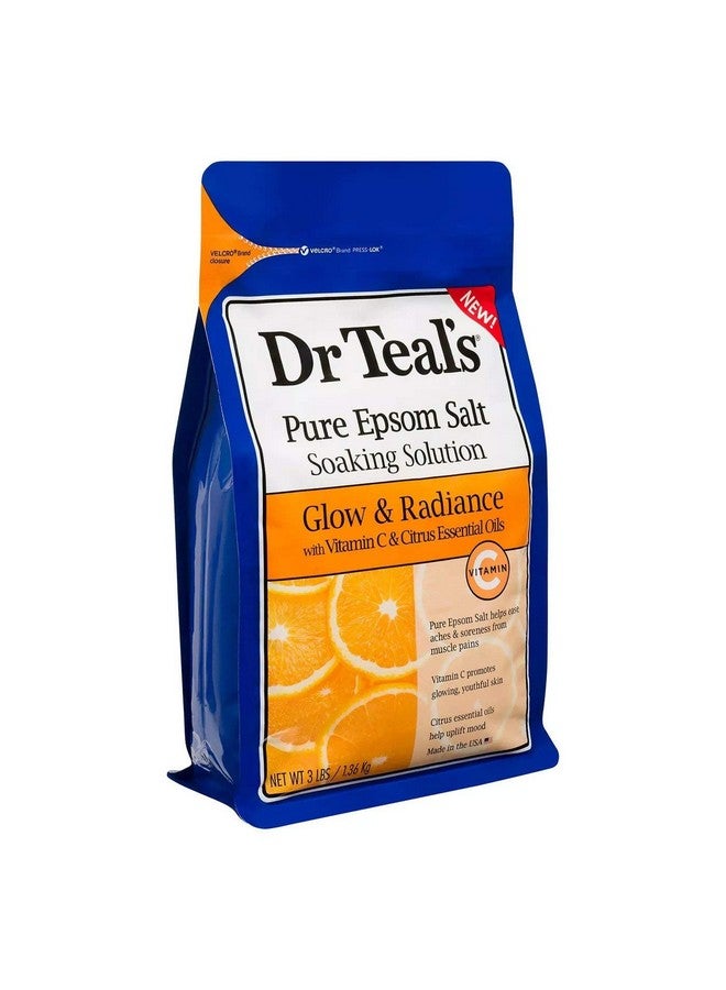 Dr Teal's Pure Epsom Salt Bath Variety Gift Set (2 Pack 3Lb Ea.)Relax & Relief Eucalyptus & Spearmint Glow & Radiance Vitamin C & Citrusessential Oils Soothe The Mind Alleviated Daily Stress  - Image 4