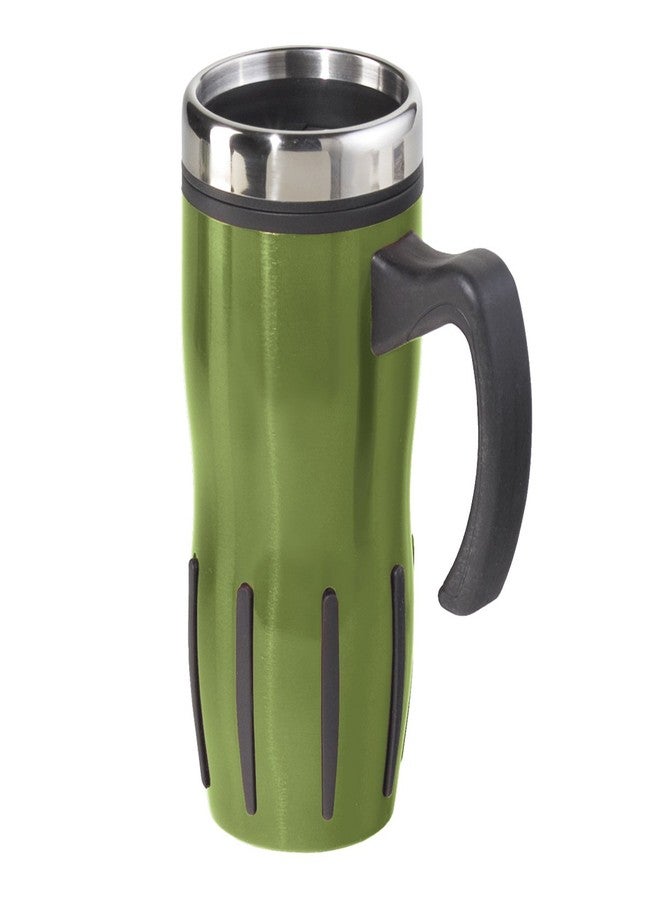 Oggi 5064.11 Lustre Stainless Steel Multi-Grip Travel Mug, 16-Ounce, Green