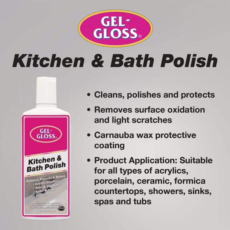 TR Industries Gel-Gloss Kitchen and Bath Cream Wax Polish, 8 Fluid Ounces -GG-8 - Image 2