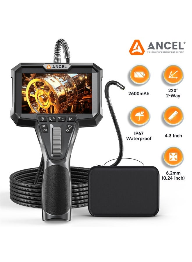 Ancel Handheld Steering Industrial Pipeline Endoscope, High-definition 1280P Waterproof - Image 1