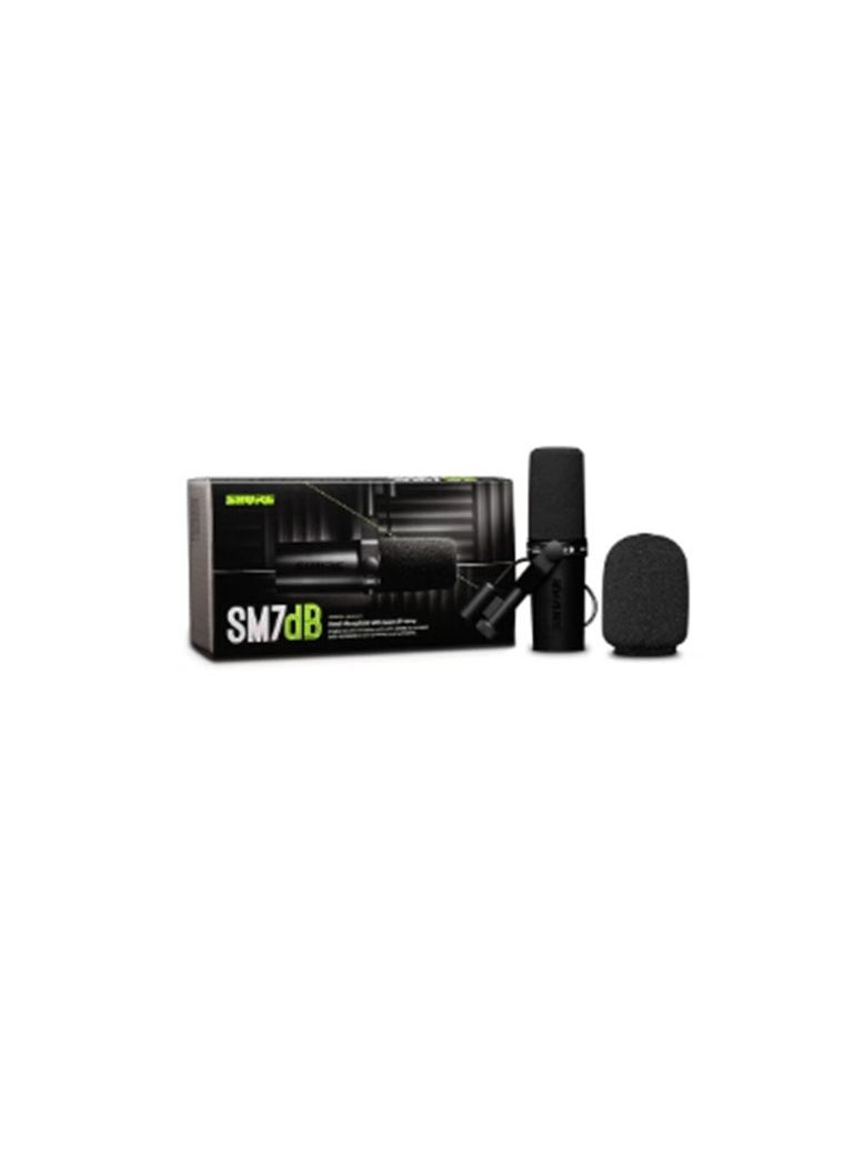 Shure - Dynamic Vocal Microphone W/Built-In Preamp For Streaming, Podcast, Recording, Wide-Range Frequency, Warm And Smooth Sound, Rugged Construction, Detachable Windscreen SM7DB Black - Image 1