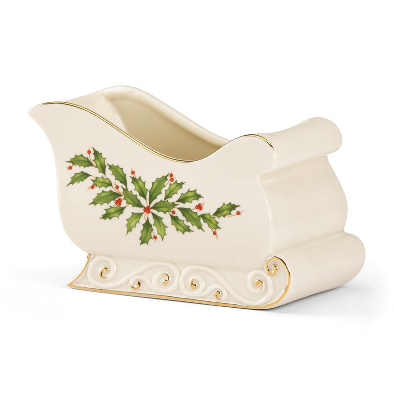 LENOX Lenox 886160 Holiday Sleigh Candy Dish 725 L x 4 W 425 H Christmas Hosting 