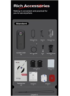 SJCAM SJCAM C100+ Small Action Camera, 4K 30FPS Waterproof Sports Video WiFi 15MP , mini Camera with Wearable Accessories for Travel, Sports, Vlog , hidden spy camera,Rechargeable,built-in magnetic strip  - Image 4