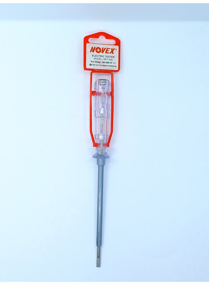 نوفيكس مفك براغي اختبار كهربائي Novex NET-365 | جهاز اختبار كاشف جهد تيار متردد ١٠٠-٥٠٠ فولت - Image 1