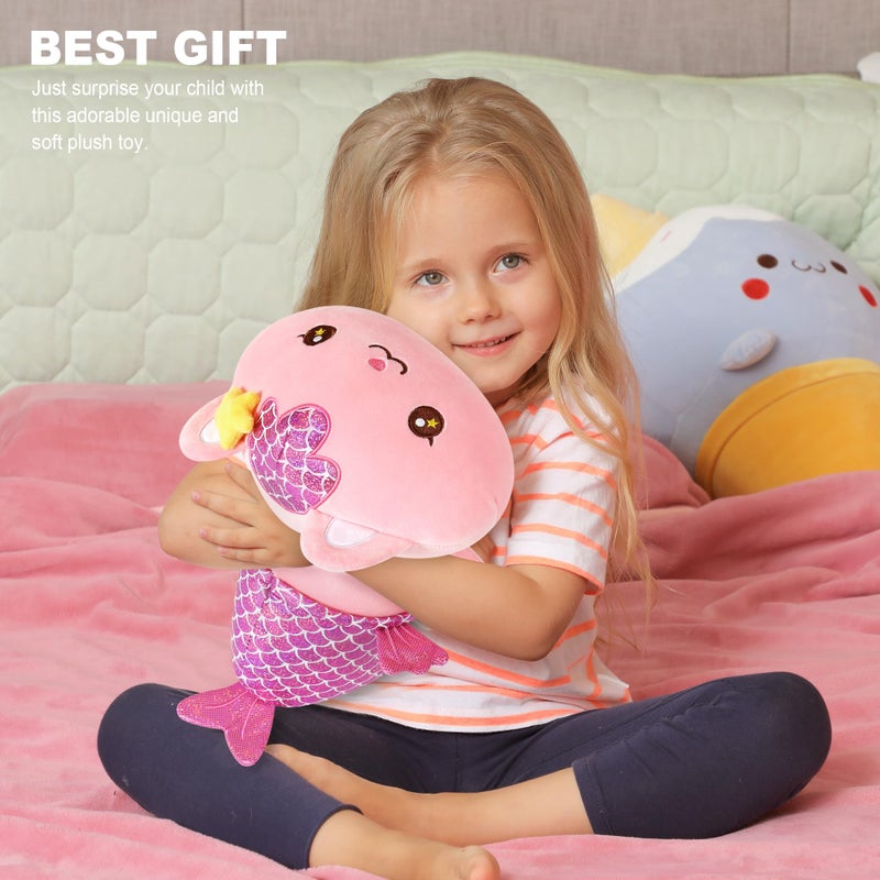 Onsoyours Cute Kitten Mermaid Plush Toy Stuffed Animal Kitty Soft Mermaid Cat Plush Pillow for Kids (Pink Cat Mermaid, 12") - Image 5