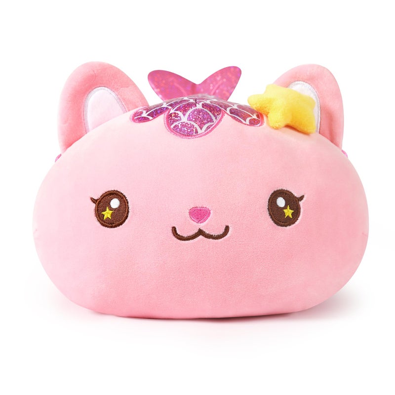 Onsoyours Cute Kitten Mermaid Plush Toy Stuffed Animal Kitty Soft Mermaid Cat Plush Pillow for Kids (Pink Cat Mermaid, 12") - Image 2