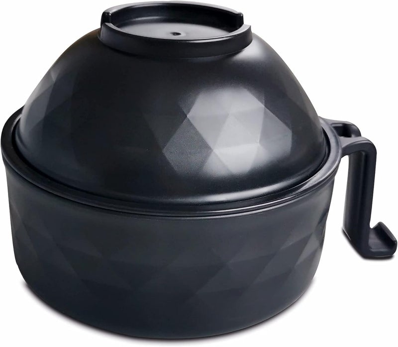 Layron Ramen Cooker Ramen Bowl Set with Chopsticks 33oz Microwave Noodle Bowl College Dorm Room Essentials for Girls for Boys Apartment Essentials-Black - Image 2